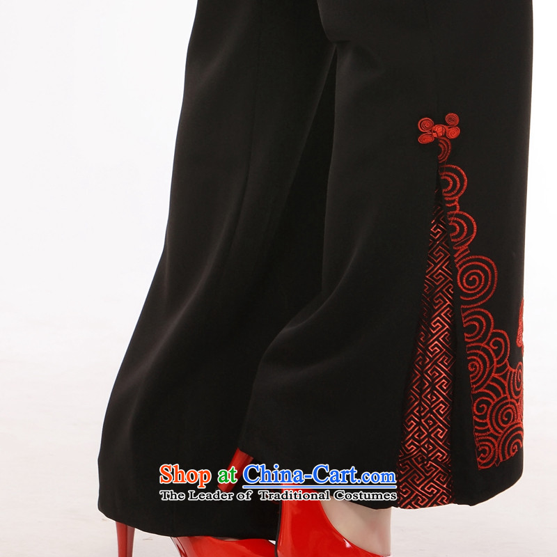 The former Yugoslavia (2015), know as soon as possible Li, Ms. older clothing Tang pants retro style Xiangyun pants QB091 improved black XL, Yugoslavia (Q.LIZHI Li shopping on the Internet has been pressed.)