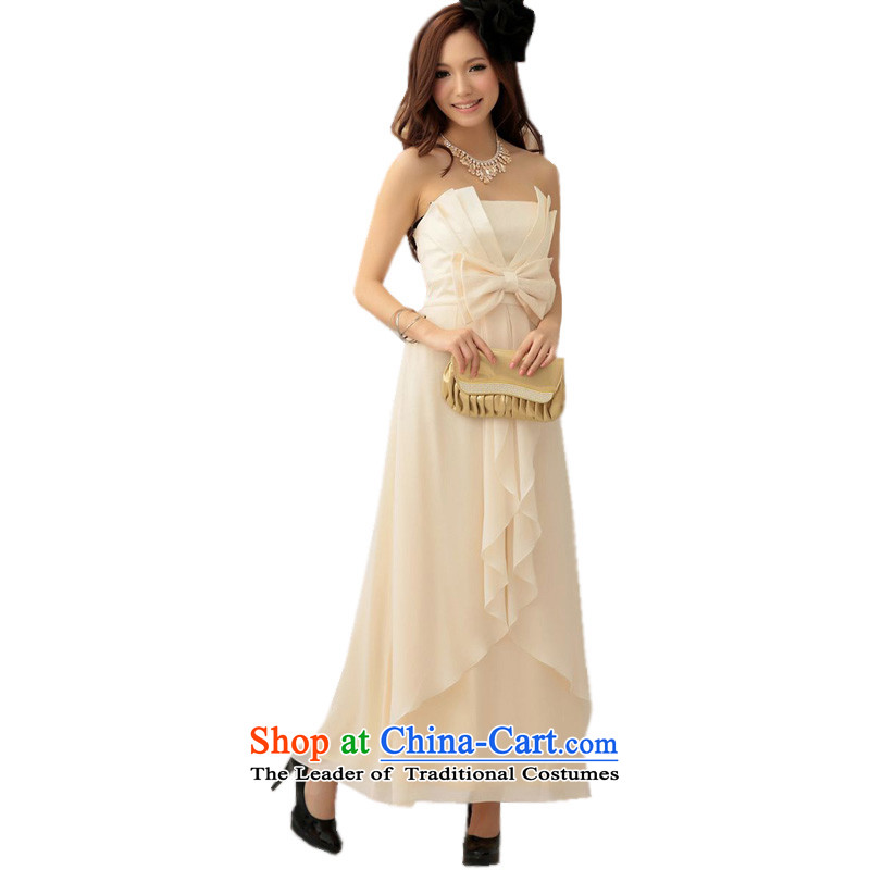 Of the glued to the long Bow Ties With chest evening dresses 2015 Korean new women's banquet bows moderator small dress dresses 4,442 orange pink are codes, Eiffel glued to the , , , shopping on the Internet