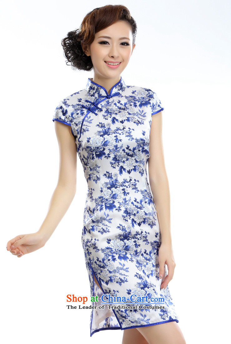 The former Yugoslavia Li aware of spring and summer 2015 New Green Sic luxuriant elegance retro qipao gown know OL heavyweight Silk Cheongsam China wind porcelain XXL picture, prices, brand platters! The elections are supplied in the national character of distribution, so action, buy now enjoy more preferential! As soon as possible.