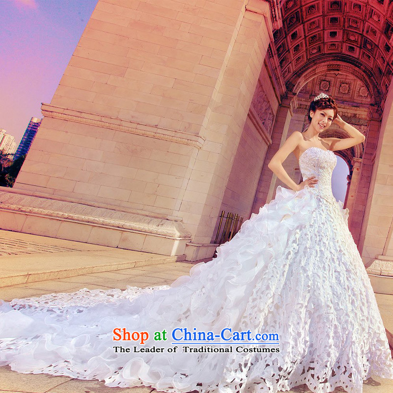 A bride wedding dress exquisite embroidery Deluxe Big tail wedding sweet princess wedding A986 M a bride shopping on the Internet has been pressed.