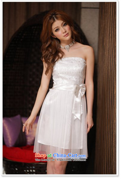 Of the 2015 Korean glued to the new women's short of annual meetings of the bows bridesmaid banquet hosted large graphics thin bow tie lace wiping the chest small dress skirt 3,214 White XXXL picture, prices, brand platters! The elections are supplied in the national character of distribution, so action, buy now enjoy more preferential! As soon as possible.