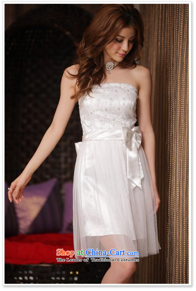 Of the 2015 Korean glued to the new women's short of annual meetings of the bows bridesmaid banquet hosted large graphics thin bow tie lace wiping the chest small dress skirt 3,214 White XXXL picture, prices, brand platters! The elections are supplied in the national character of distribution, so action, buy now enjoy more preferential! As soon as possible.