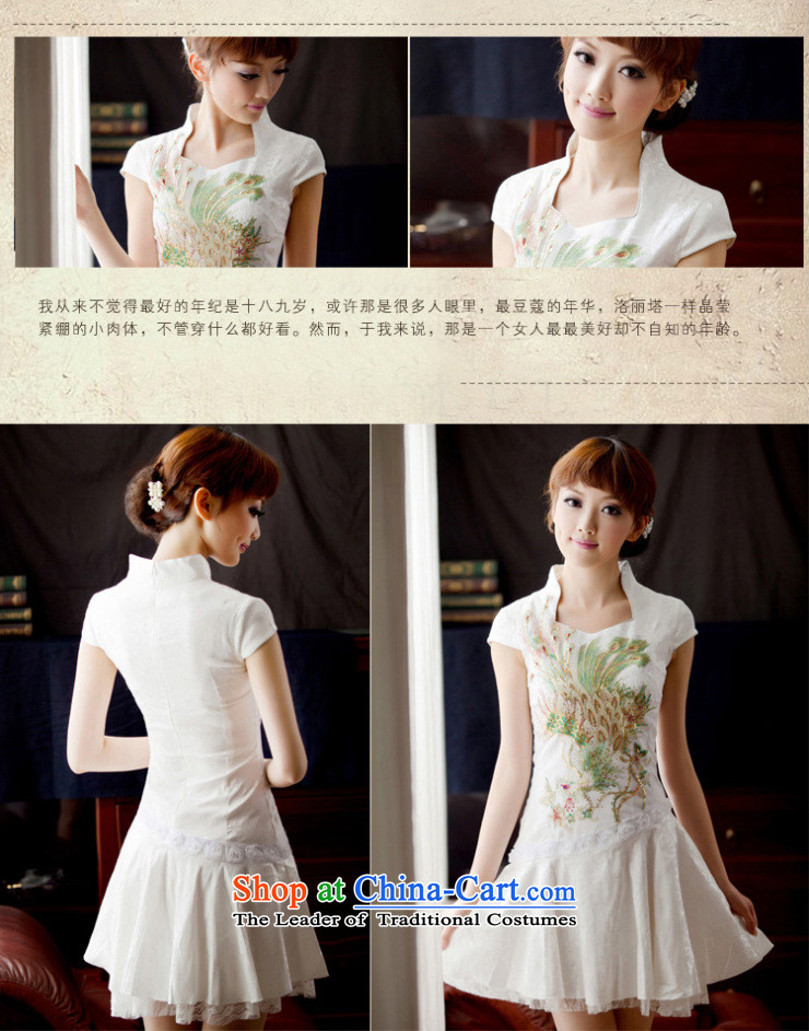 【 Yat lady- White Phoenix 2015 China wind retro lace daily qipao improved Couture fashion cheongsam dress summer, White 2XL Photo, prices, brand platters! The elections are supplied in the national character of distribution, so action, buy now enjoy more preferential! As soon as possible.