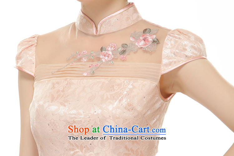 The former Yugoslavia Li aware of spring and summer 2015, the new European root yarn handicraft embroidery irrepressible small elegant qipao gown retro improved skirt QW35B642 pink XL Photo, prices, brand platters! The elections are supplied in the national character of distribution, so action, buy now enjoy more preferential! As soon as possible.