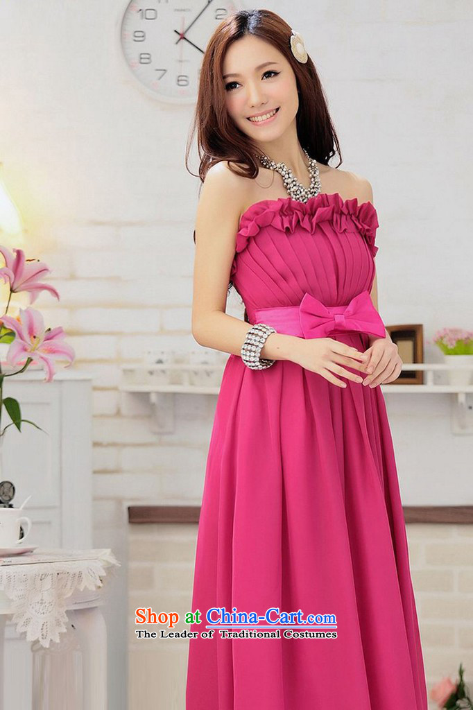 Glued to the Eiffel long dream and chest evening dresses 2015 Korean new women's marriage bride bows moderator stage dresses 4311th watermelon red XL Photo, prices, brand platters! The elections are supplied in the national character of distribution, so action, buy now enjoy more preferential! As soon as possible.