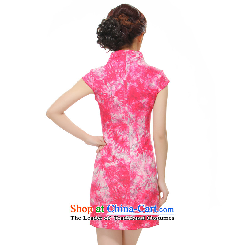 The former Yugoslavia Li aware of spring and summer 2014 new improvement is V-neck on the red's Stylish retro cheongsam dress QW2520 Embroidery Apron of the former Yugoslavia Li known XL, red (Q.LIZHI) , , , shopping on the Internet