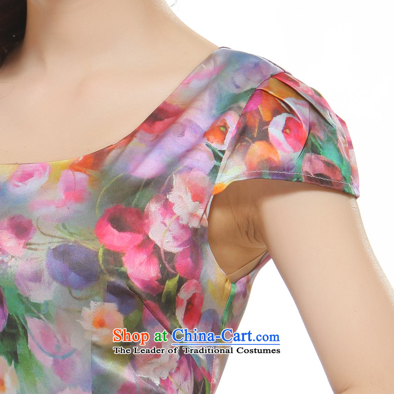 The former Yugoslavia Li know women's new 2015 short, floral cheongsam dress retro style QR510 improved SAIKA XL, Yugoslavia (Q.LIZHI Li shopping on the Internet has been pressed.)