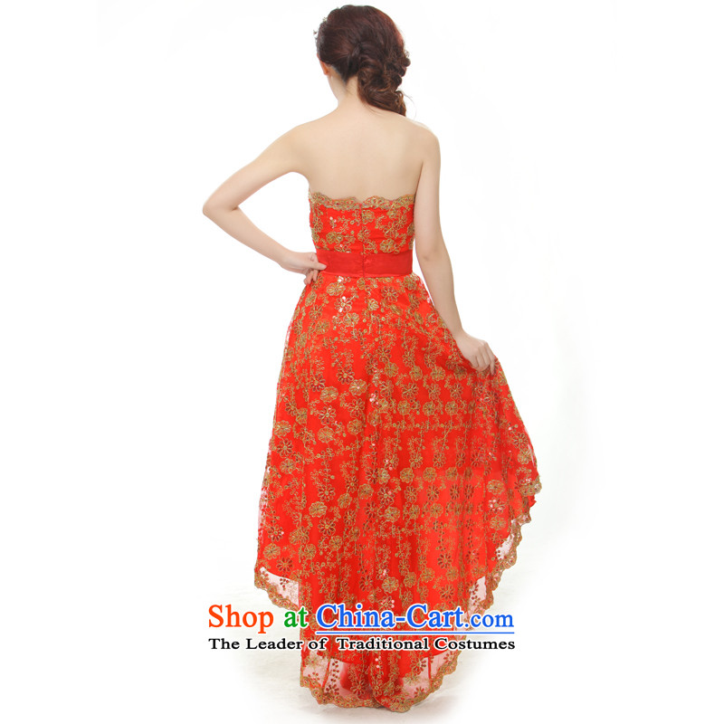 The former Yugoslavia Li aware of the 2014 wedding dress stylish improved anointed chest for toasting champagne red Sau San qt-tuowei cheongsam dress red S, Yugoslavia (Q.LIZHI Li shopping on the Internet has been pressed.)