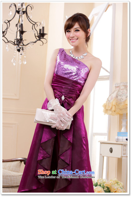 Of the persons chairing the glued to the shoulder expensive evening dresses 2015 Korean New Long Marriage banquet bridesmaid girl on chip evening dresses 4445 aubergine XXL picture, prices, brand platters! The elections are supplied in the national character of distribution, so action, buy now enjoy more preferential! As soon as possible.