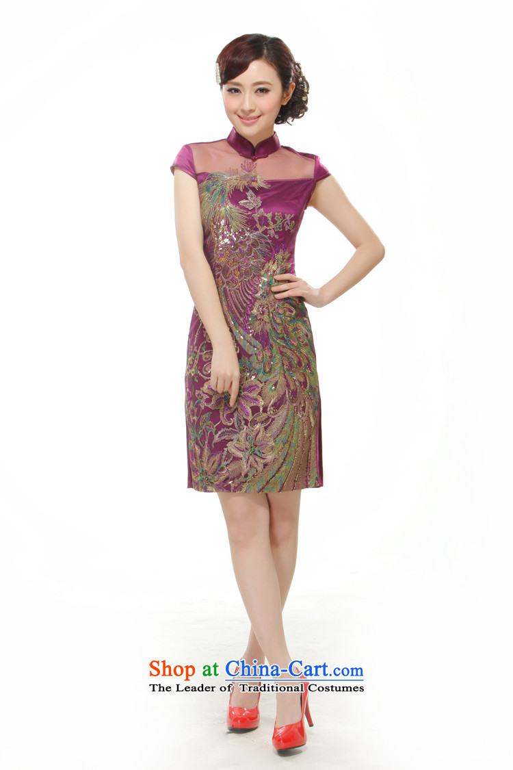 The former Yugoslavia Li known 2015 new women's stylish improvement of short skirts qipao Sau San Purple Phoenix decals QR528 PURPLE L picture, prices, brand platters! The elections are supplied in the national character of distribution, so action, buy now enjoy more preferential! As soon as possible.
