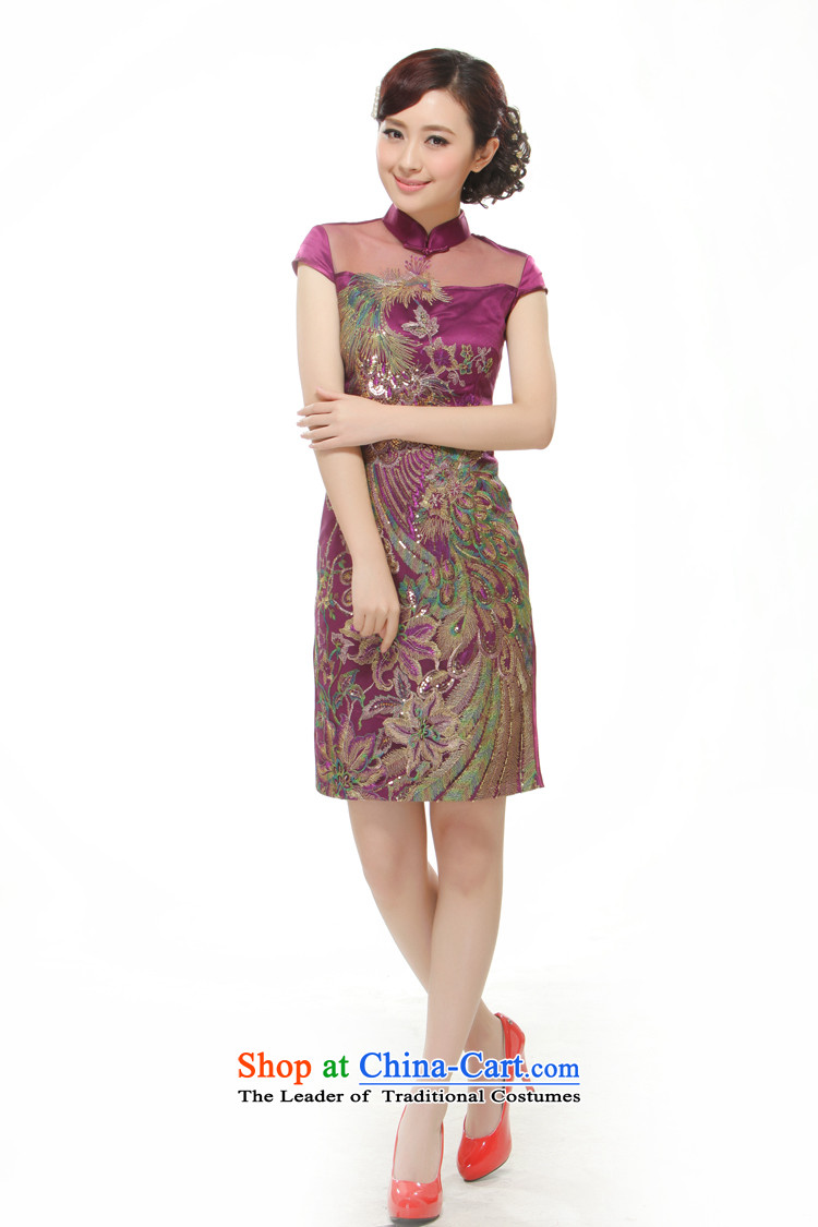 The former Yugoslavia Li known 2015 new women's stylish improvement of short skirts qipao Sau San Purple Phoenix decals QR528 PURPLE L picture, prices, brand platters! The elections are supplied in the national character of distribution, so action, buy now enjoy more preferential! As soon as possible.