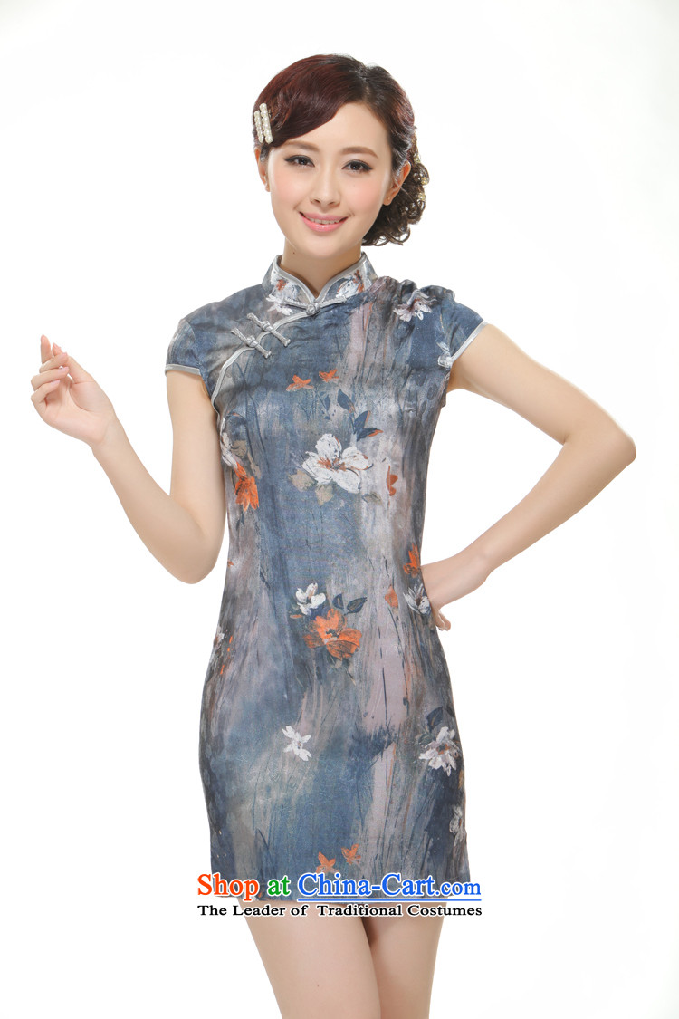 The former Yugoslavia Li aware of the new 2015 Ms. bleeding lotus gray retro improved qipao QW2524 Sau San gray M picture, prices, brand platters! The elections are supplied in the national character of distribution, so action, buy now enjoy more preferential! As soon as possible.