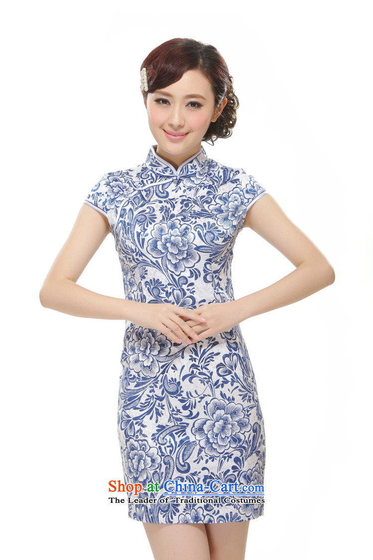 The former Yugoslavia Li known 2015 new women's porcelain elegant and stylish retro style improvement of the forklift truck qipao QW2521 no blue S picture, prices, brand platters! The elections are supplied in the national character of distribution, so action, buy now enjoy more preferential! As soon as possible.