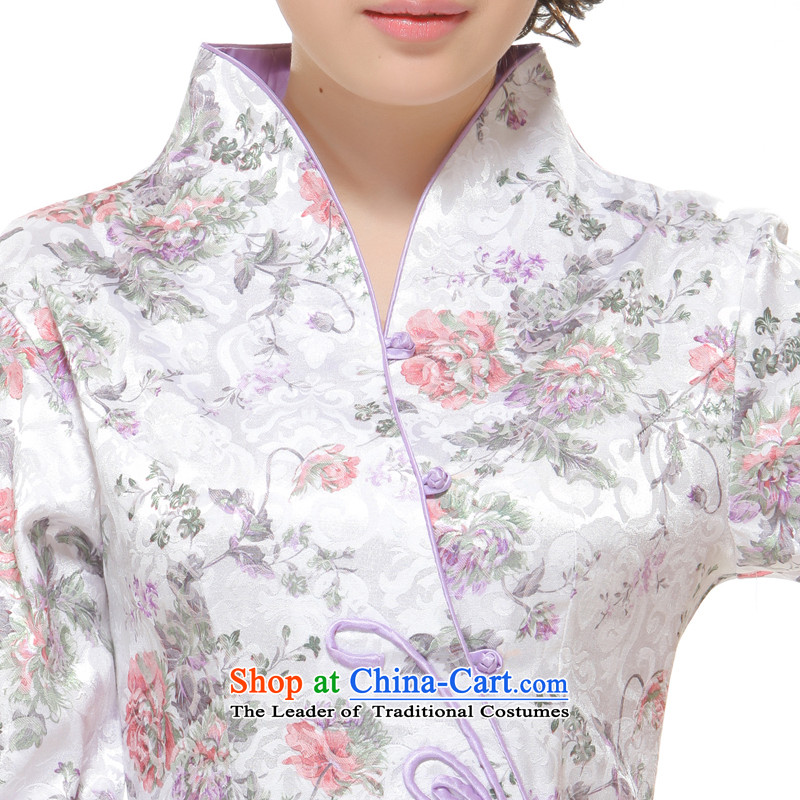 The former Yugoslavia Li known spring 2015 New Ms. Tang dynasty, sleeved shirt retro improved cool romantic Rose QW2309-4 White M Small Li (Q.LIZHI) , , , shopping on the Internet