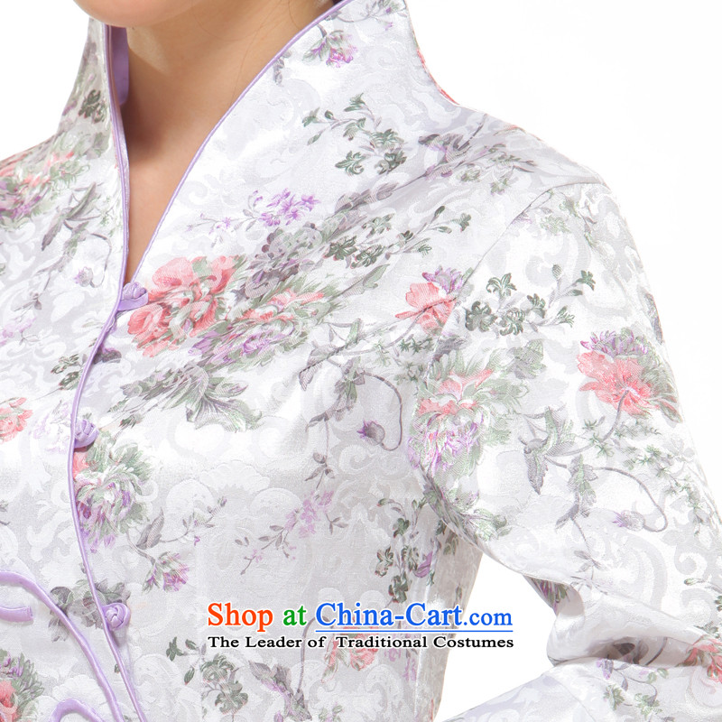 The former Yugoslavia Li known spring 2015 New Ms. Tang dynasty, sleeved shirt retro improved cool romantic Rose QW2309-4 White M Small Li (Q.LIZHI) , , , shopping on the Internet