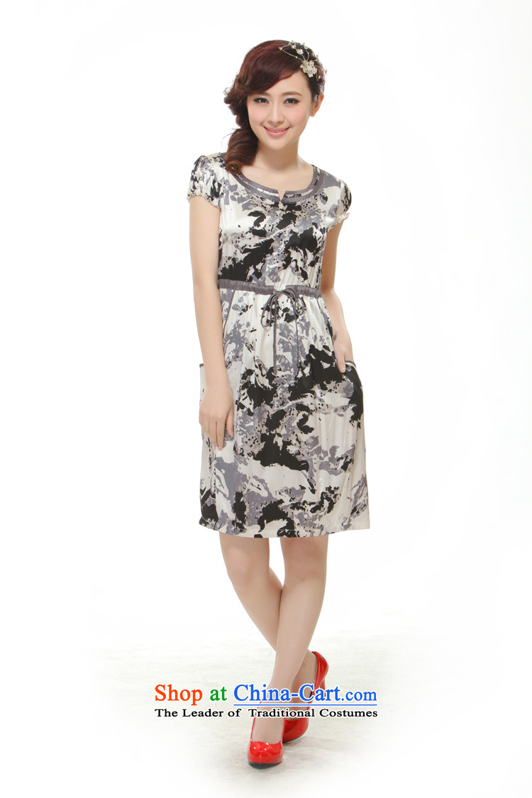 The former Yugoslavia Li know a new summer 2015 high-end heavy silk pockets of tether improved cheongsam dress QR512 stylish Gray L picture, prices, brand platters! The elections are supplied in the national character of distribution, so action, buy now enjoy more preferential! As soon as possible.