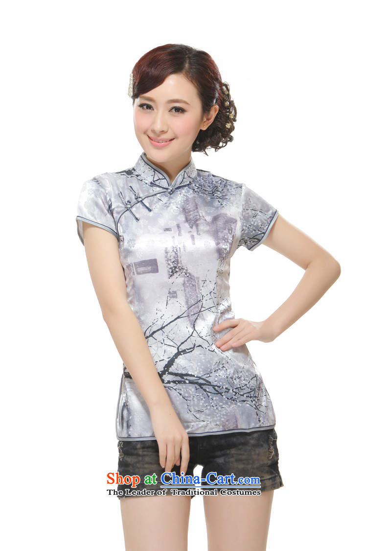 The former Yugoslavia Li known summer 2015 new tree on the bough Ms. Tang dynasty gray T-shirt QC3-112 Stylish retro improved figure XL Photo, prices, brand platters! The elections are supplied in the national character of distribution, so action, buy now enjoy more preferential! As soon as possible.