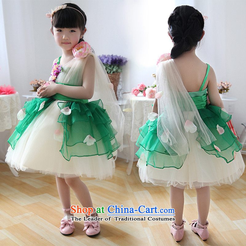 Children's wear dresses guijin Keun-shared child will dance to the princess sleeveless t32 are reset. Green?6 code skirt from Suzhou Shipment