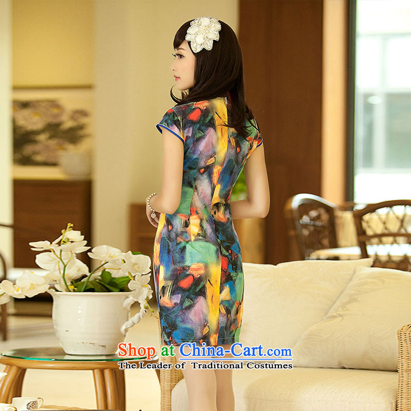 【 Yat lady health healthy dance new summer temperament qipao gown and stylish modern improved retro qipao 2XL, suit Yat Lady , , , shopping on the Internet