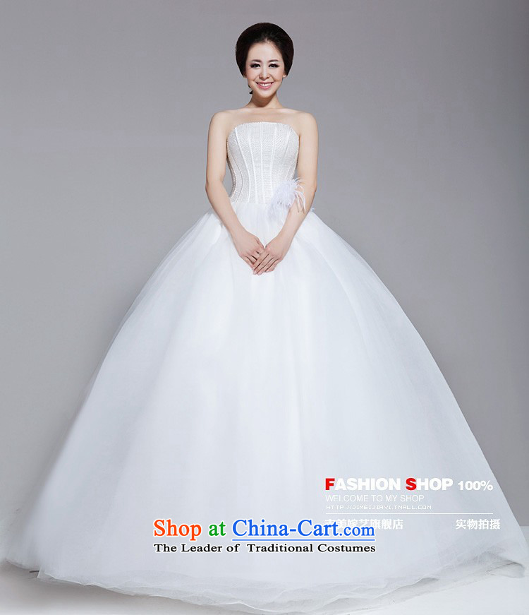 Wedding dress Kyrgyz-american married arts 2013 new anointed chest Korean bon bon skirt ostrich feathers align to the bride 508 wedding white L picture, prices, brand platters! The elections are supplied in the national character of distribution, so action, buy now enjoy more preferential! As soon as possible.