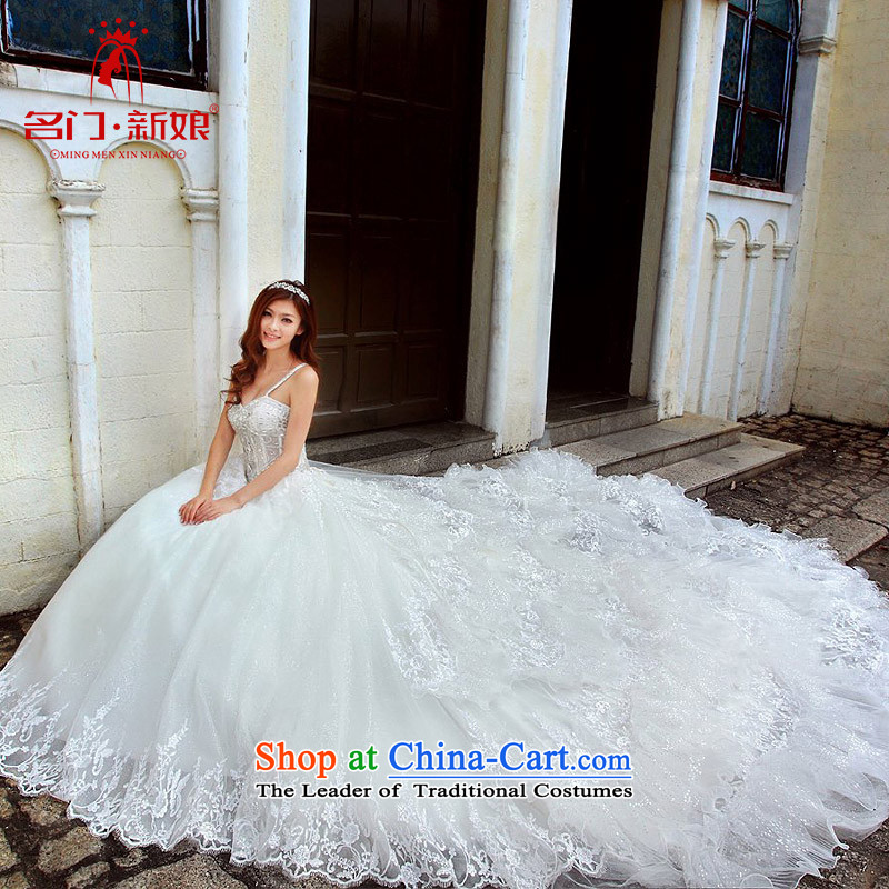 A Bride wedding dresses 2015 to process the crystal drill Korean lace large tail wedding A980 M