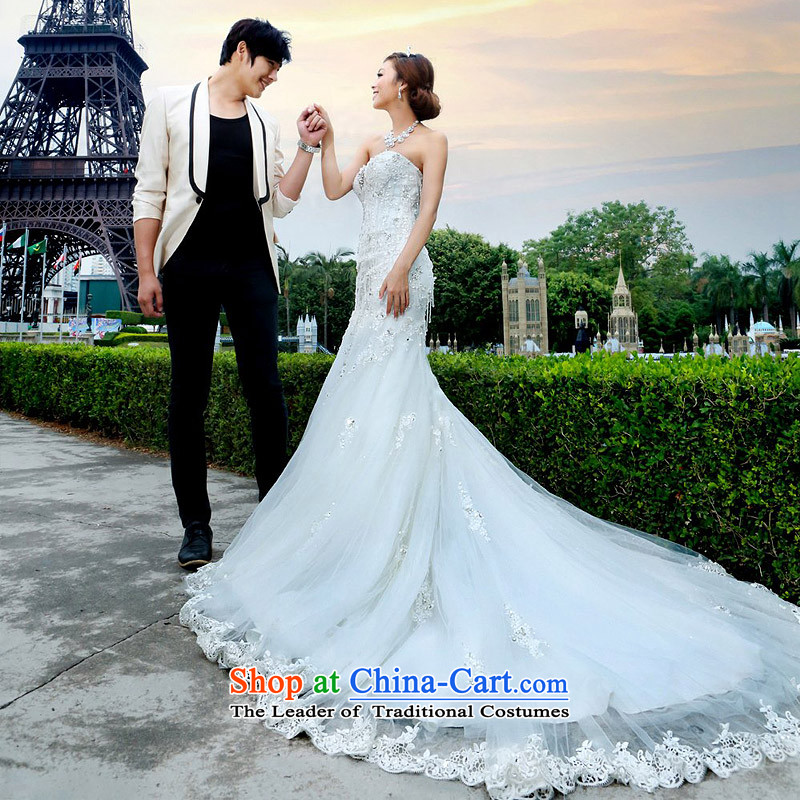 A bride wedding dresses new 2015 tail princess wedding Korean sweet crowsfoot wedding A966 M a bride shopping on the Internet has been pressed.