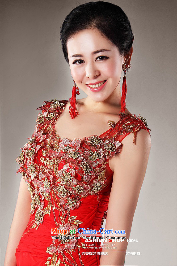 Wedding dress Kyrgyz-american married arts 2013 New 2 Korean bridal dresses shoulder tail 980 bride dress red L picture, prices, brand platters! The elections are supplied in the national character of distribution, so action, buy now enjoy more preferential! As soon as possible.
