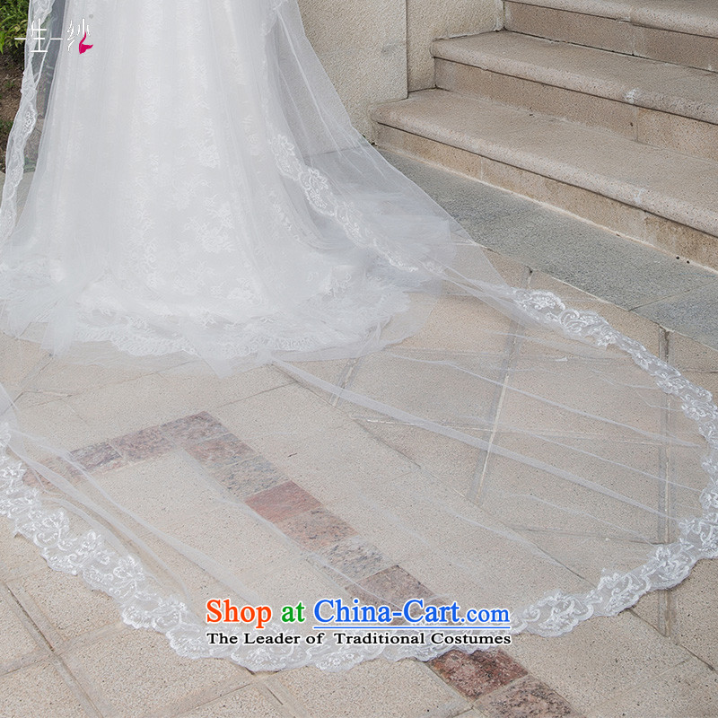 A lifetime of wedding dresses 2015 new Korean lace and legal maximum tail hairpiece yarn White 5 m, a Lifetime yarn , , , shopping on the Internet