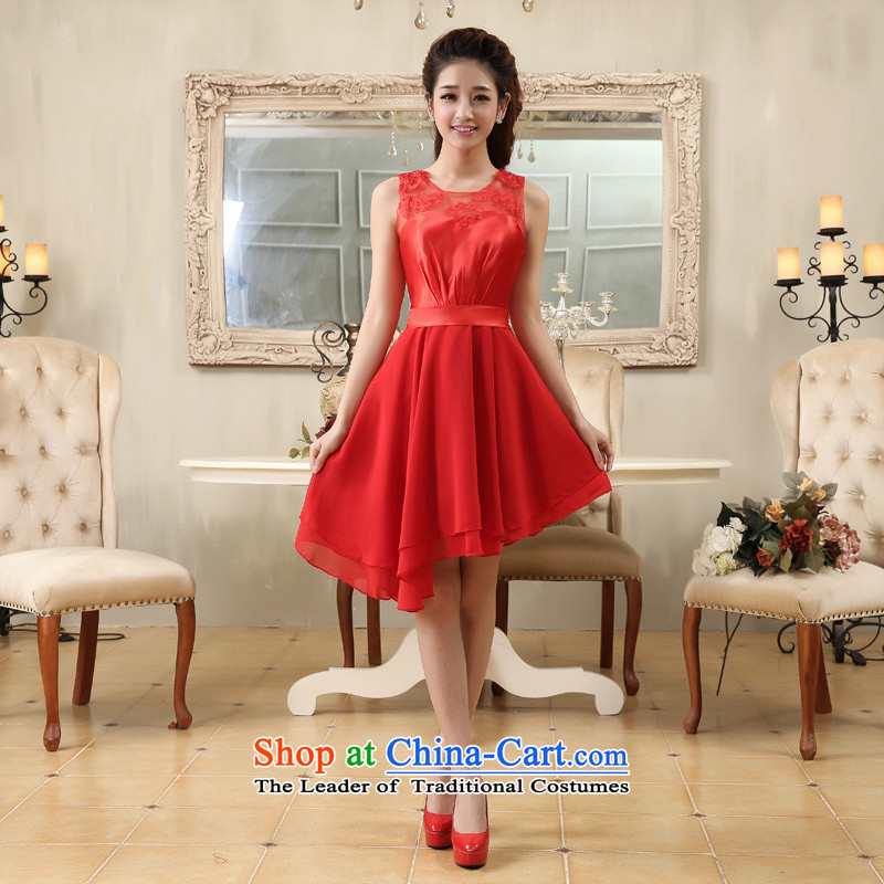 Shared-keun guijin shoulders lace red elegant, under the rules of the small dress bride dress k68 are large red M code from Suzhou Shipment