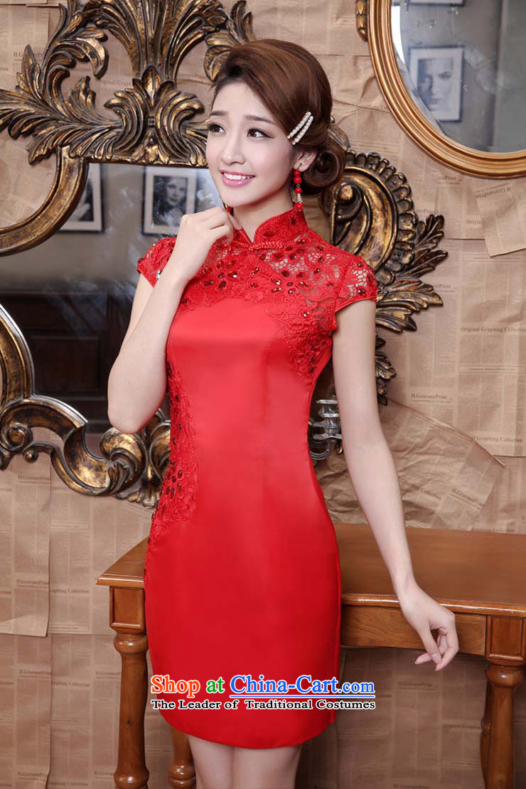 Shared Keun guijin Chinese classical exquisite embroidery lace on chip elegant qipao) Bride toasting champagne short service k81 large red XXXL scheduled three-day shipment from Suzhou picture, prices, brand platters! The elections are supplied in the national character of distribution, so action, buy now enjoy more preferential! As soon as possible.