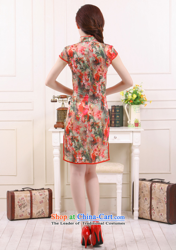 Summer 2015 Ms. new improved Stylish retro short of Sau San the forklift truck elegant qipao low milk silk fiber Li aware  QR0524 SUIT XL Photo, prices, brand platters! The elections are supplied in the national character of distribution, so action, buy now enjoy more preferential! As soon as possible.