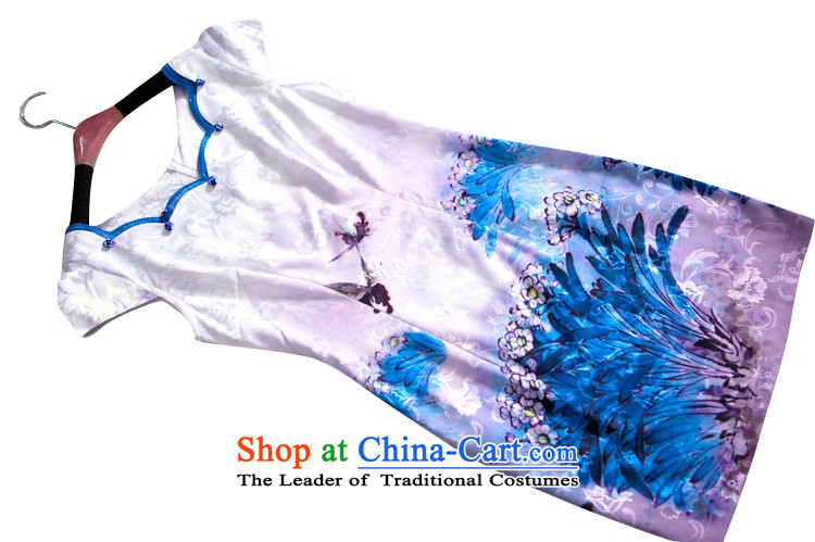 The former Yugoslavia Li aware of spring and summer 2015 new butterfly elegant qipao Fei Fei skirt psychedelic Dream butterfly foreign domain wind retro small dress QTA13-012 butterfly blue XL Photo, prices, brand platters! The elections are supplied in the national character of distribution, so action, buy now enjoy more preferential! As soon as possible.