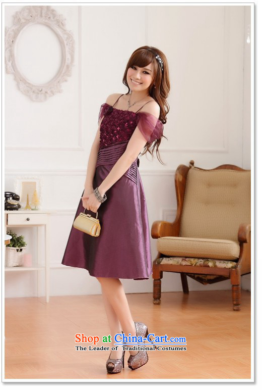 Large glued to the Eiffel graphics thin shoulders down small dress skirt 2015 Korean short of marriage banquet moderator bridesmaid strap evening dress skirt are code image 635 PURPLE, prices, brand platters! The elections are supplied in the national character of distribution, so action, buy now enjoy more preferential! As soon as possible.