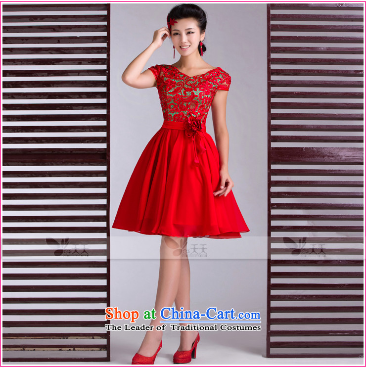 Mrs Alexa Lam roundup new bride services red short of bows lace Sau San small dress chiffon skirt marriage qipao wedding night wear fashionable red S pictures, 16651 are logged price, brand platters! The elections are supplied in the national character of distribution, so action, buy now enjoy more preferential! As soon as possible.
