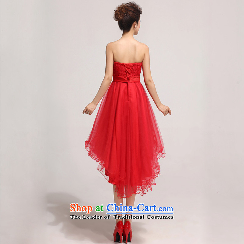 Doi m qi red front stub long after the water-soluble lace heart and chest service will drink bride photo building photo RED M Demi Moor Qi , , , shopping on the Internet