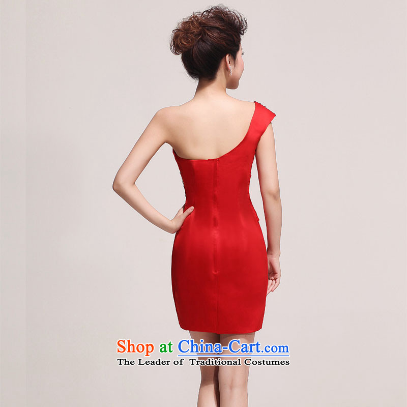 Doi m qi wedding dresses 2013 New Booking Wedding Dress Short, red banquet style small shoulder dress skirt red , L, M Qi , , , diana shopping on the Internet