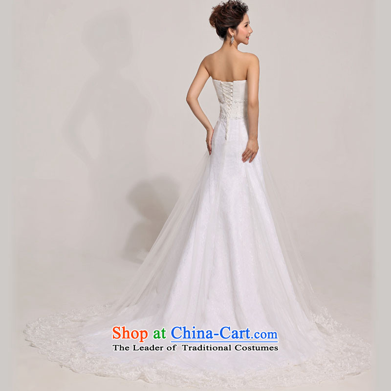 Doi m qi 2014 new tail wedding wedding photography Korean sweet lace anointed chest Foutune of tail wedding White XL, Demi Moor Qi , , , shopping on the Internet