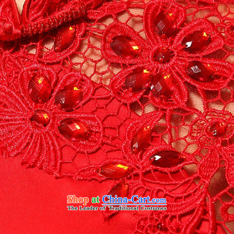Doi m qi 2014 new red qipao gown bride short marriage QIPAO) bows to show dress cheongsam red S Demi Moor Qi , , , shopping on the Internet