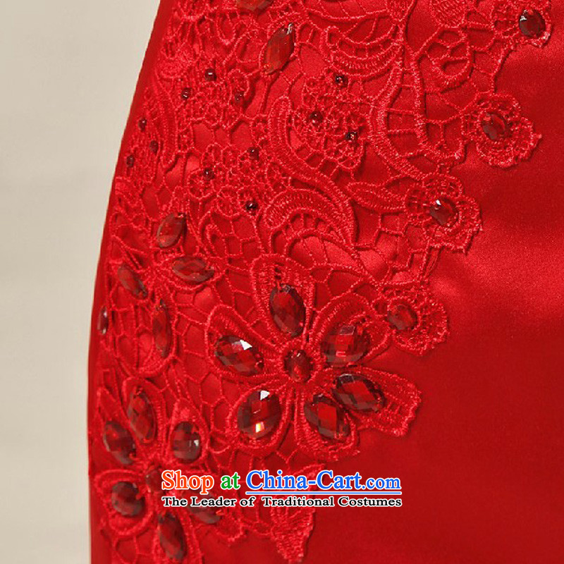 Doi m qi 2014 new red qipao gown bride short marriage QIPAO) bows to show dress cheongsam red S Demi Moor Qi , , , shopping on the Internet