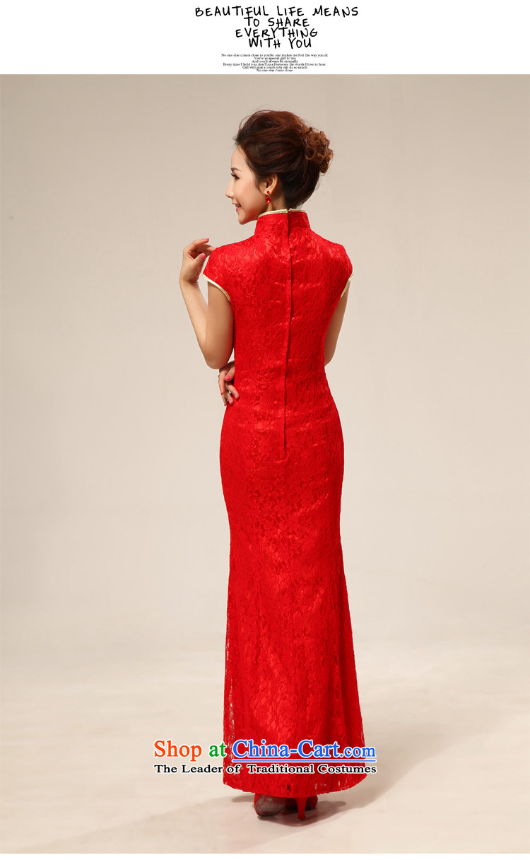 Doi m qi red retro lace Chinese improved marriages bows cheongsam dress wedding bridal dresses red XL Photo Pack, prices, brand platters! The elections are supplied in the national character of distribution, so action, buy now enjoy more preferential! As soon as possible.
