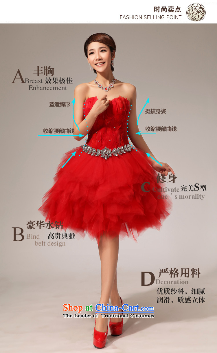 Doi m Qi Evening Dress Short) Bride wedding dress bridesmaid Services Services Red Dress small bows dress red S picture, prices, brand platters! The elections are supplied in the national character of distribution, so action, buy now enjoy more preferential! As soon as possible.