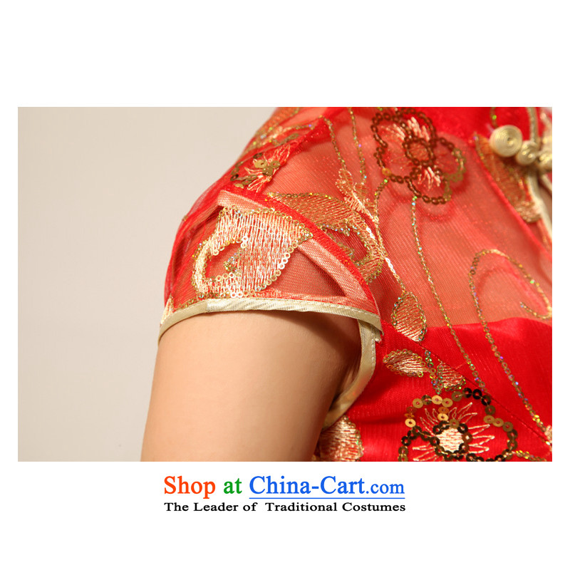 Shared Keun guijin qipao marriages retro lace improvement of long red transparent lace sexy qipao 68 large red S code from Suzhou shipment, shared Keun (guijin) , , , shopping on the Internet