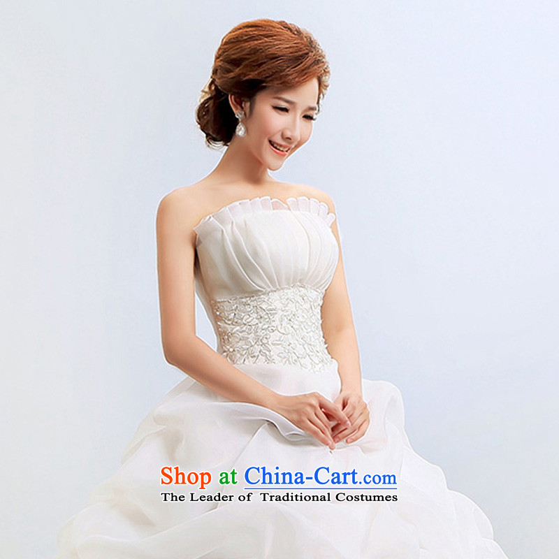 Doi m Qi Korean wedding dresses new 2014 anointed chest to Princess graphics thin bon bon spring wedding Tier 5 Standard Edition white XXL, Demi Moor Qi , , , shopping on the Internet