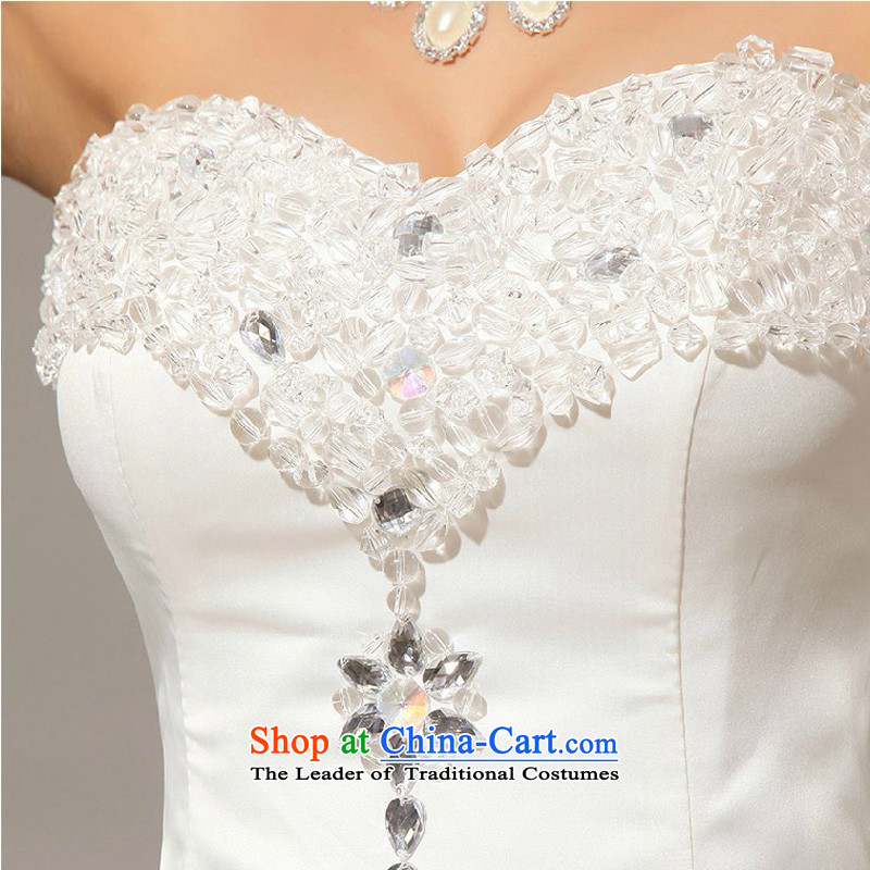 Doi m qi wedding dresses Summer 2014 new anointed chest Korean lace crystal diamond bon bon wedding dresses White M Demi Moor Qi , , , shopping on the Internet