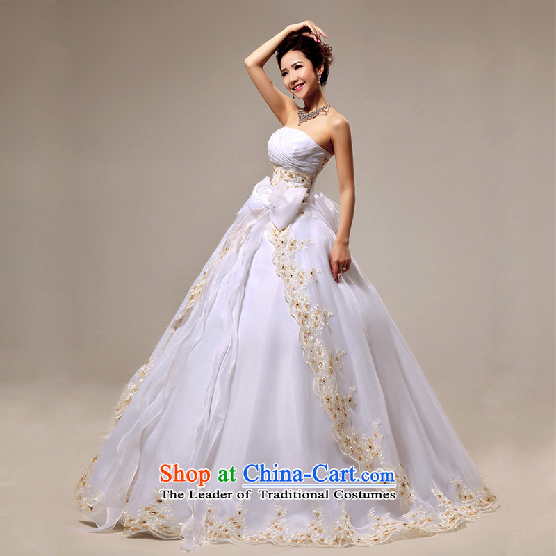 Doi m qi wedding dresses to align the new 2014 wedding anointed chest Korean Princess graphics thin OSCE root yarn upscale wedding white tie, S/M Qi , , , diana shopping on the Internet
