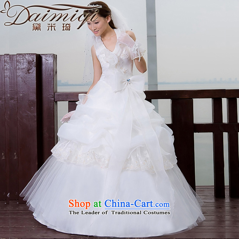 Doi m qi wedding dresses new 2014 Korean fashion sweet princess lace stereo Rose Wedding White?M
