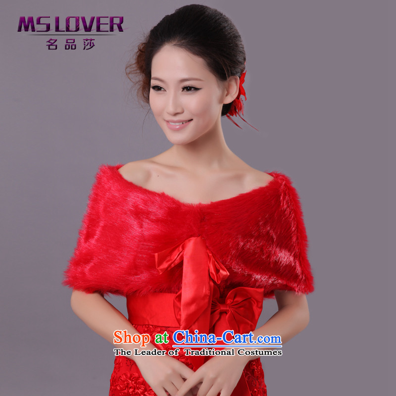 Wedding dress in spring and autumn mslover warm winter partner plush ribbons marriagesFW121103 shawlred both gross code