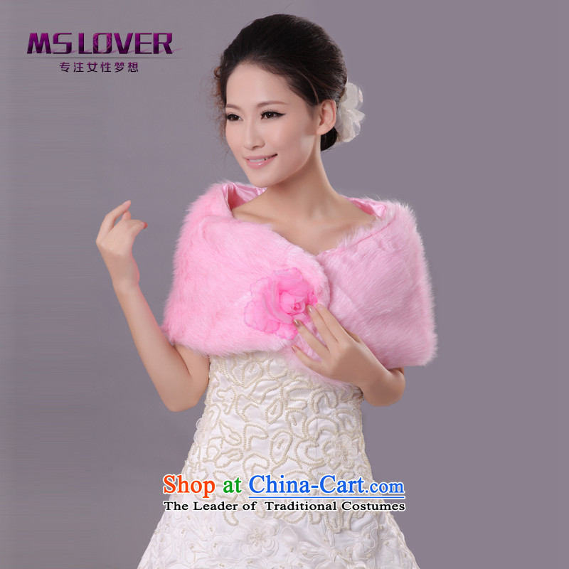 ?Wedding dress in spring and autumn mslover warm winter partner plush Chest Flower marriages?FW121104 gross shawl?pink are code