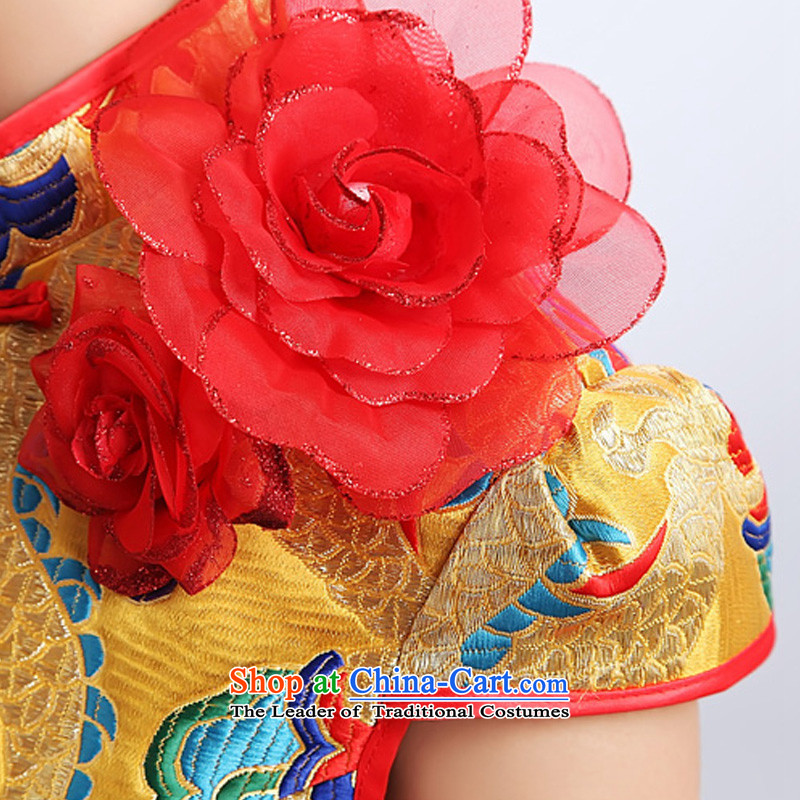 Doi m qi marriage bows to marry qipao Chinese bows to the bride services red dragon cheongsam picture color XXL, Demi Moor Qi , , , shopping on the Internet