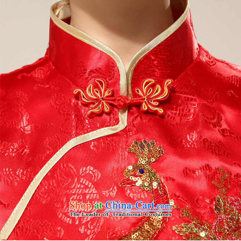 Doi m qi cheongsam dress summer stylish modern retro summer qipao improved services to the dragon qipao marriage bows red , L, M Qi , , , diana shopping on the Internet